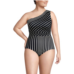 Women's Plus Size Ruched One Shoulder Midkini Top