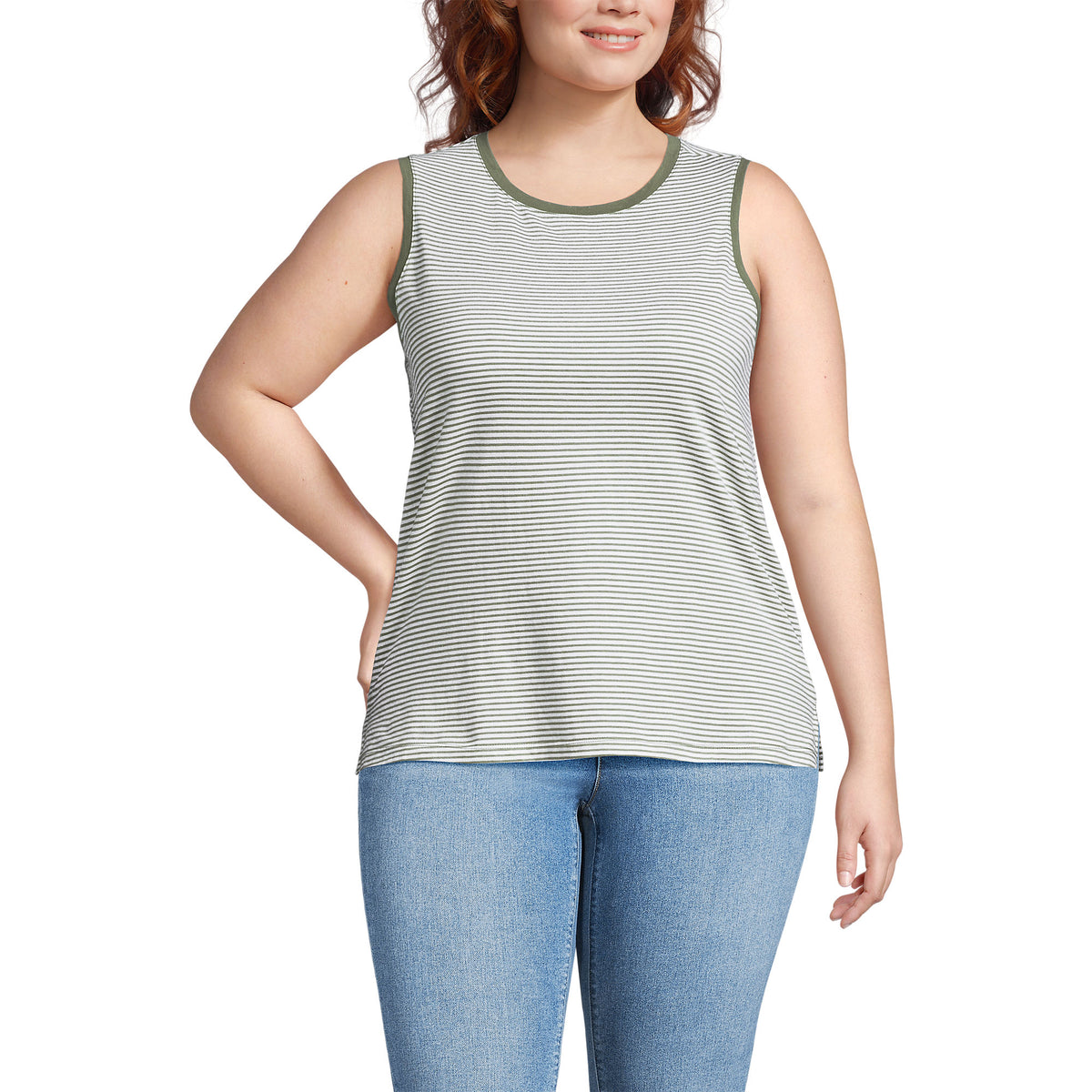 Women's Plus Size Supima Cotton Crew Neck Tank