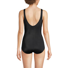 Women's Mastectomy Scoop Neck Tugless Sporty One Piece Swimsuit