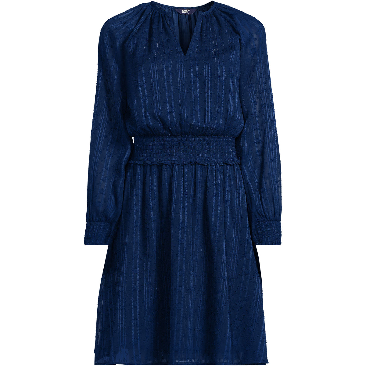 Women's Plus Size Chiffon Clip Dot Dress