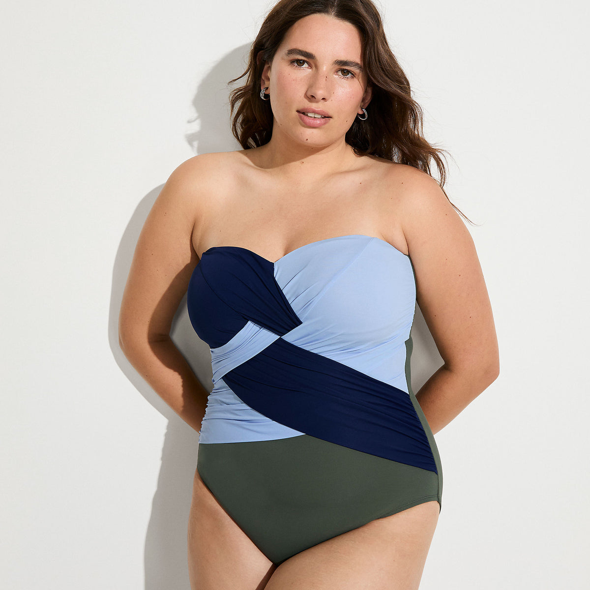 Women's Plus Size SlenderSuit Wrap Bandeau One Piece Swimsuit