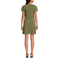 Women's Cotton Modal V Neck Mini Wrap Dress