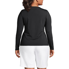 Women's Plus Size Long Sleeve Crewneck Garden Tee - Sunshade UPF 50 Quick Dry