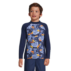 Boys Husky Mock Neck Long Sleeve UPF 50 Swim Rash Guard