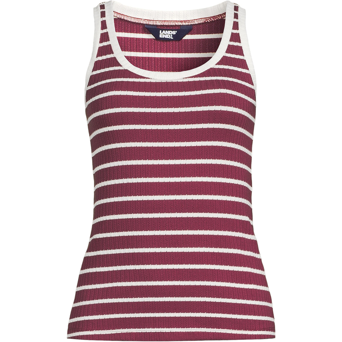 Women's Plus Size Pointelle Rib UNeck Tank