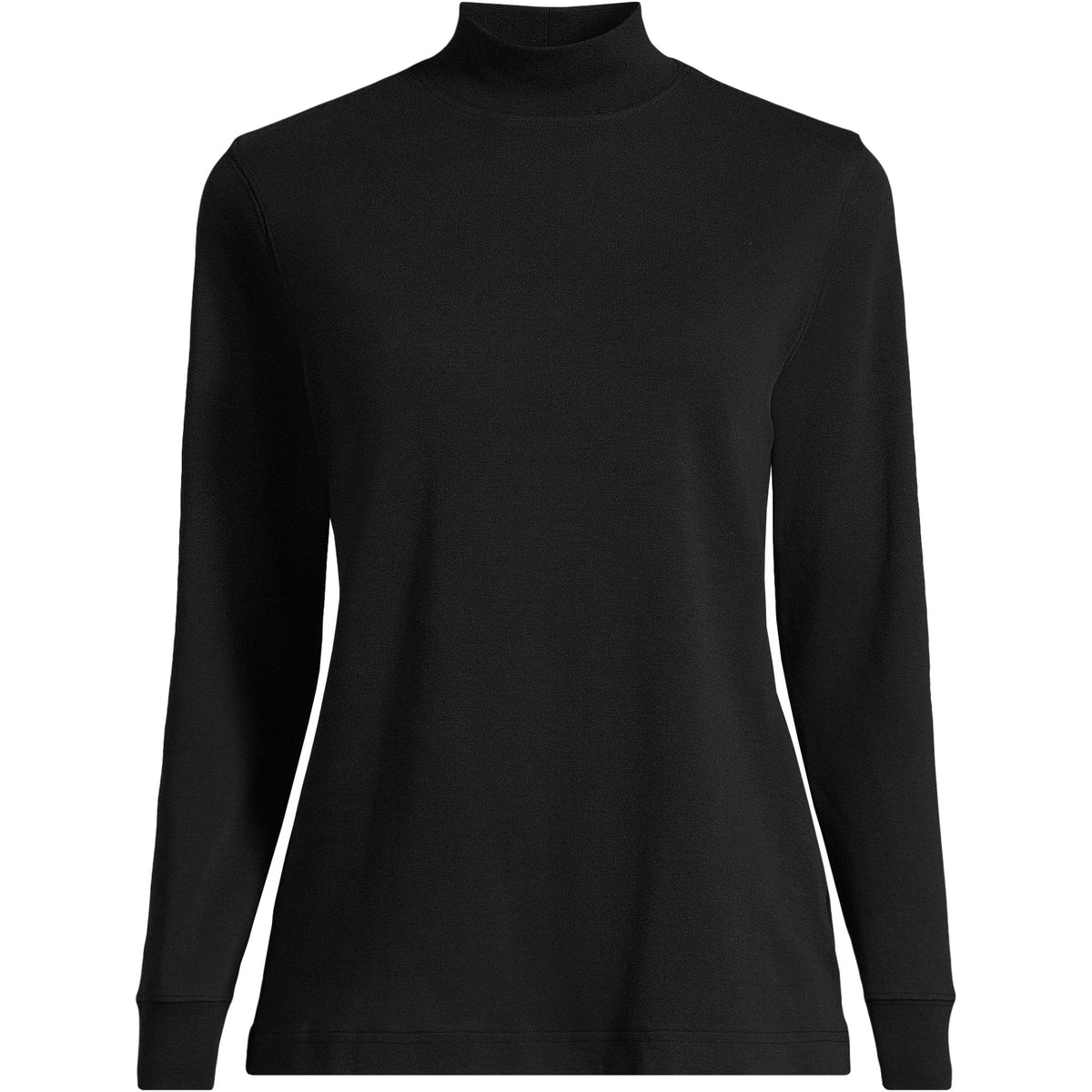 Women's Relaxed Cotton Long Sleeve Mock Turtleneck