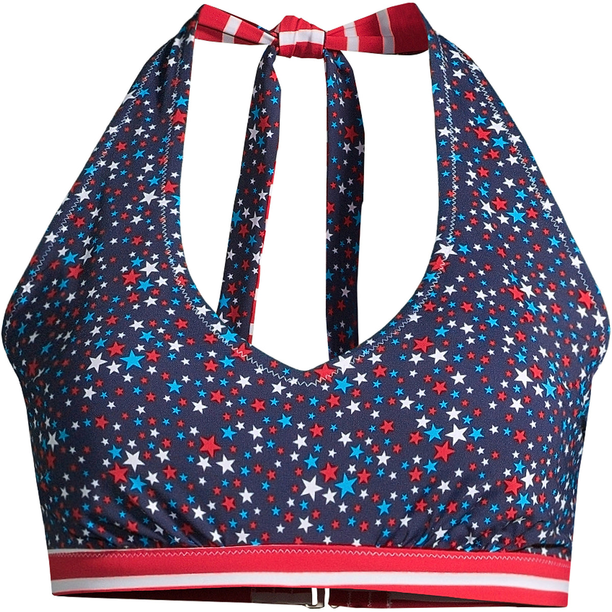 Women's Chlorine Resistant Reversible Halter Bikini Top Swimsuit