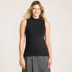 Women's Sleeveless Polished Essentials Mock Neck Top