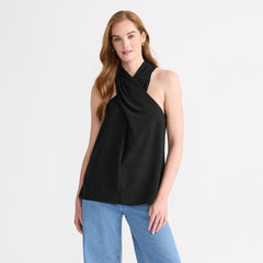 Women's Creaseless Twist Front Halter Top