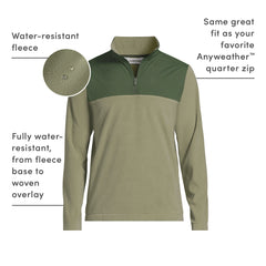 Men's Tall Anyweather RainDefense Fleece Mixed Media Quarter Zip Pullover
