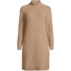 Women's Boucle Long Sleeve Raglan Mock Neck Sweater Dress