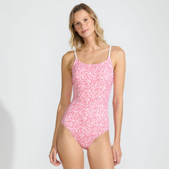 Women's Tugless Thin Strap One Piece Swimsuit