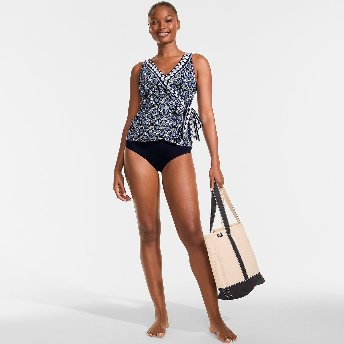 Women's D-Cup Side Tie Tankini Top