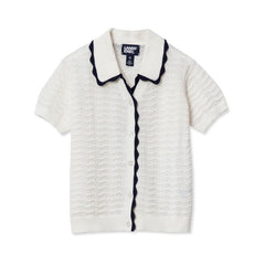 Girls Short Sleeve Collared Sweater