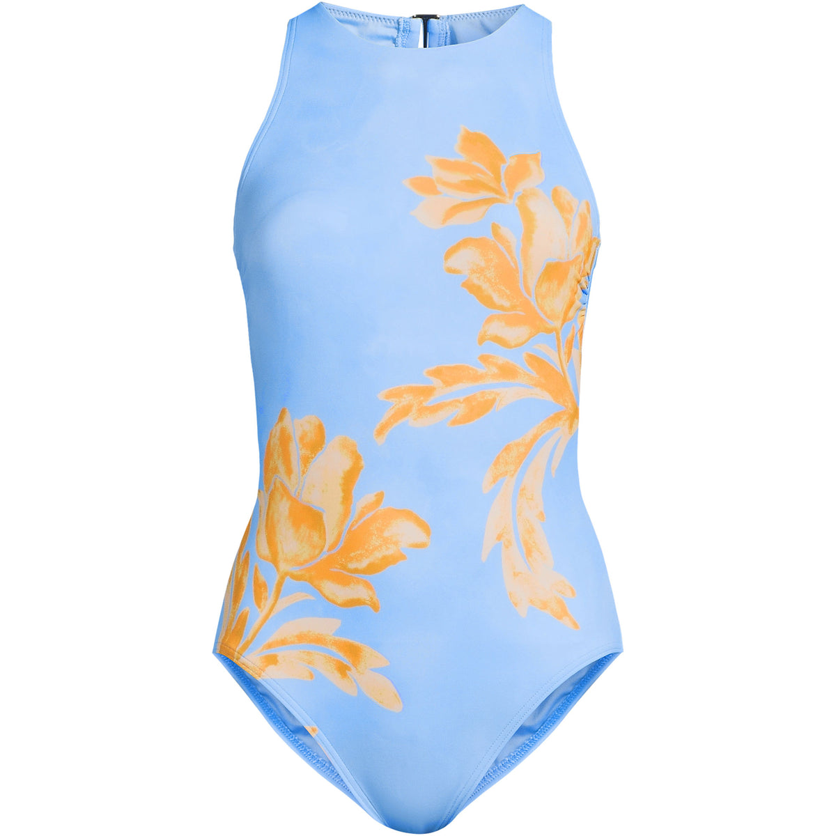 Women's Plus Size Tugless High Neck Portrait Back One Piece Swimsuit