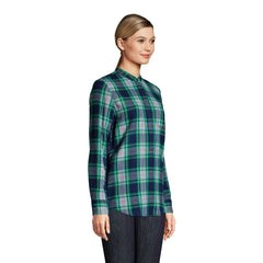 Women's Flannel Long Sleeve Tunic Top