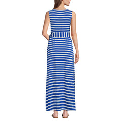 Women's Petite Cotton Modal Sleeveless Tie Waist Maxi Dress