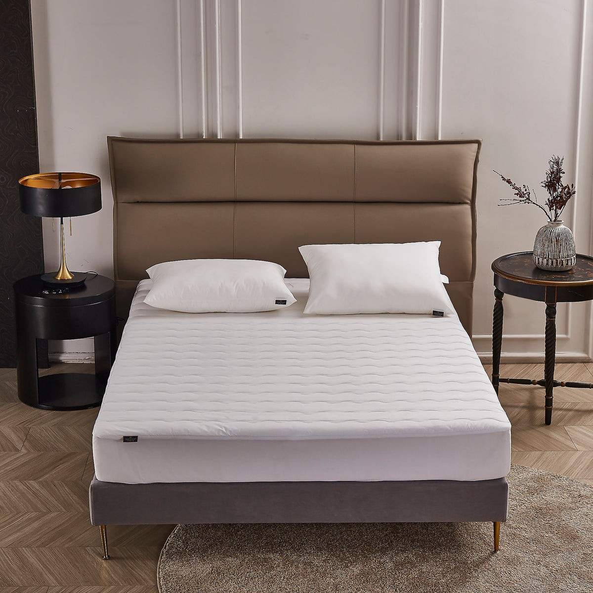 Farm to Home Organic Cotton Classic Wavy Channel Down Alternative Mattress Pad