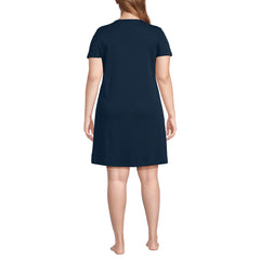 Women's Plus Size Cotton Short Sleeve Knee Length Nightgown