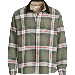 Men's Big Authentic Flannel Shirt with Corduroy Collar