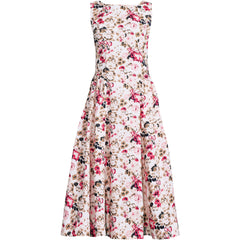 Women's Poplin Boatneck Midi Dress