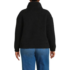 Women's Plus Size Faux Shearling Zip Front Fleece Jacket