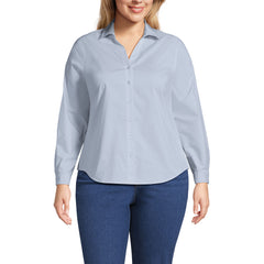 Women's Plus Long Sleeve Coolmax Vneck Shirt
