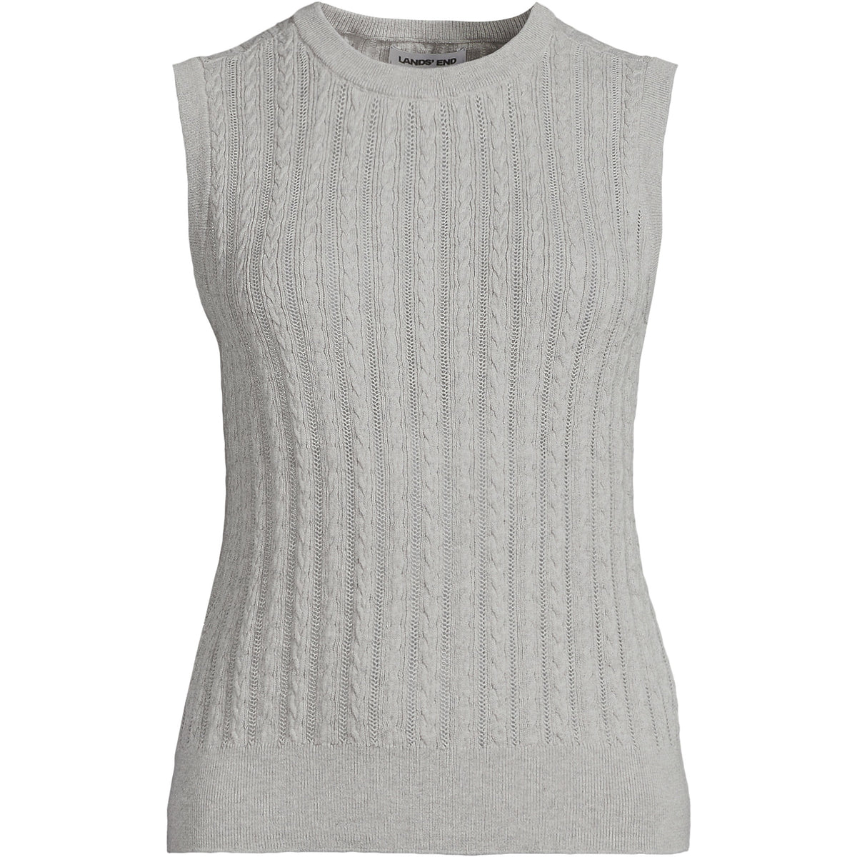 Women's Plus Size Cotton Pointelle Shell Sweater