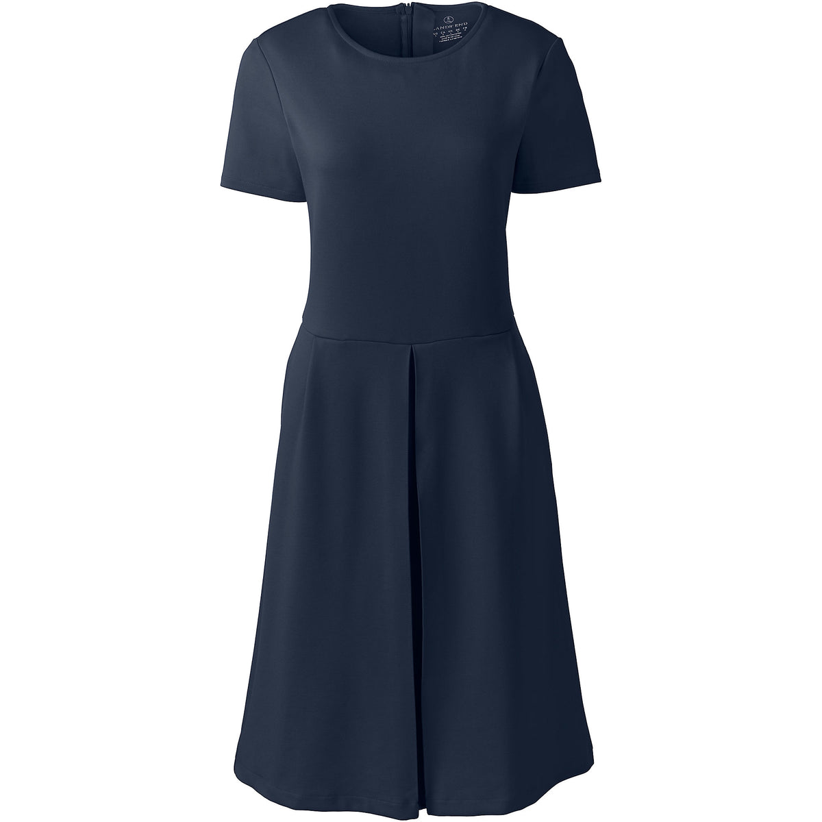 School Uniform Women's Short Sleeve Ponte Dress Top of Knee