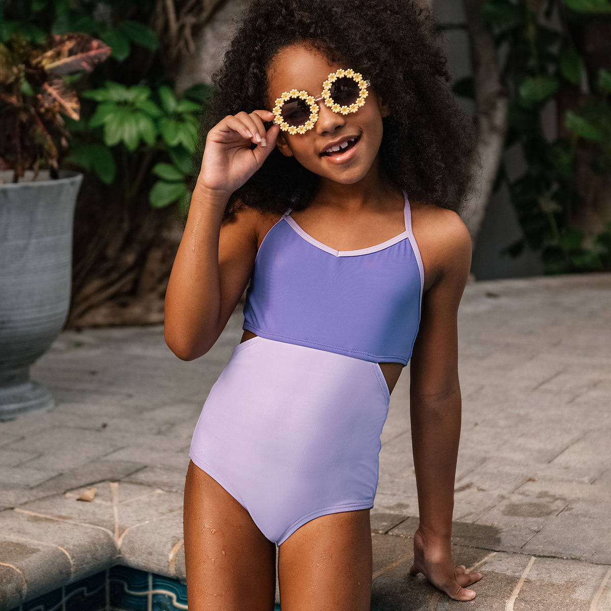 Girls X-Back One Piece Swimsuit