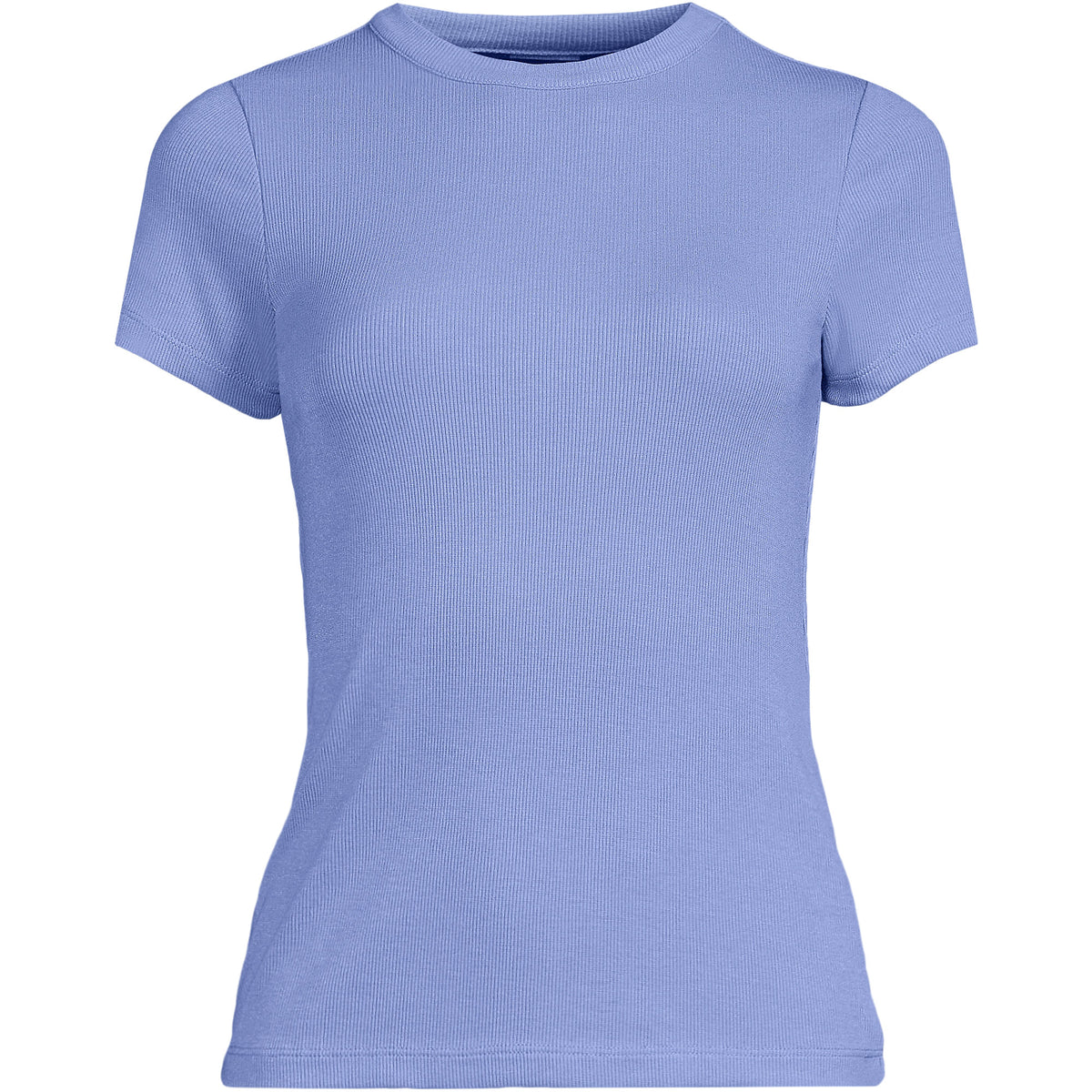Women's Plus Size Drapey Rib Fitted Short Sleeve Mini T-Shirt