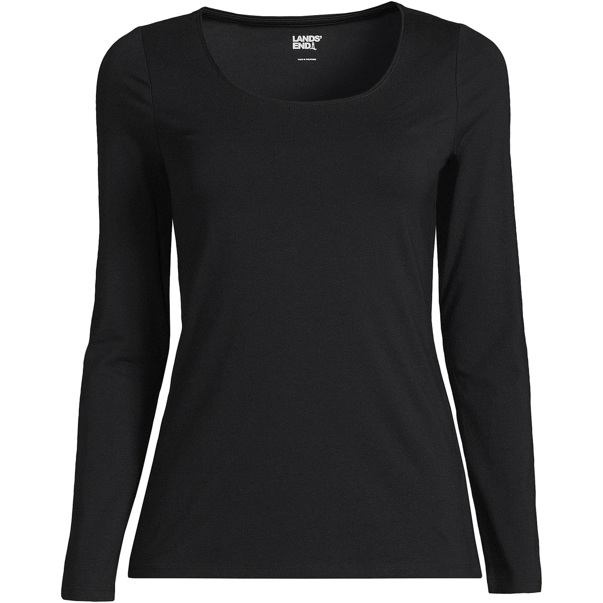 Women's Plus Size Lightweight Jersey Skimming Long Sleeve Scoop Neck T-shirt