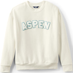 Women's Serious Sweats Oversized Long Sleeve Crew Neck Sweatshirt - Set Top