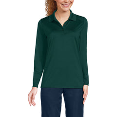 School Uniform Women's Long Sleeve Feminine Fit Rapid Dry Polo Shirt