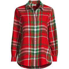 Petite Flannel Boyfriend Long Sleeve Shirt