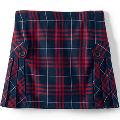 Girls Side Pleat Plaid Skort Above the Knee