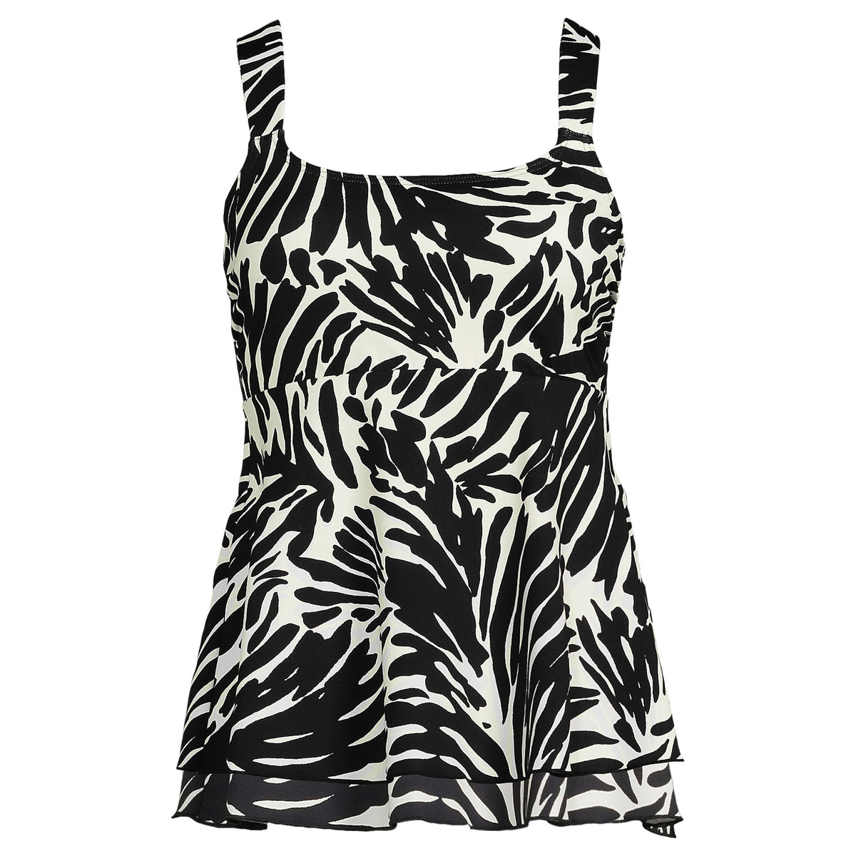 Women's D-Cup Adjustable Scoop Neck Flutter Tankini Top