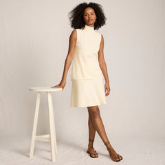 Women's Fine Gauge Cotton Sweater Above the Knee Circle Skirt