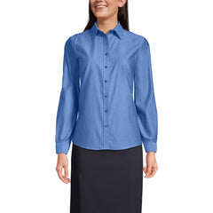 Women's Petite Long Sleeve No Iron Pinpoint Shirt