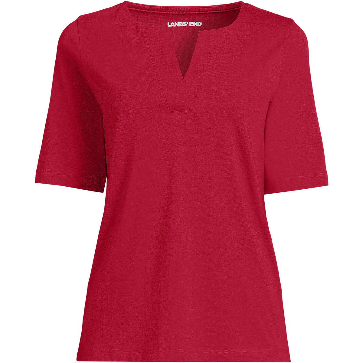 School Uniform Women's Supima Jersey Half Sleeve Splitneck Shirt