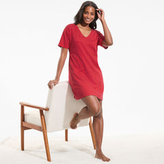 Women's Petite Cotton Interlock Relaxed Above the Knee Nightgown