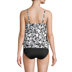 Women's D-Cup Chlorine Resistant Blouson Tankini Swimsuit Top