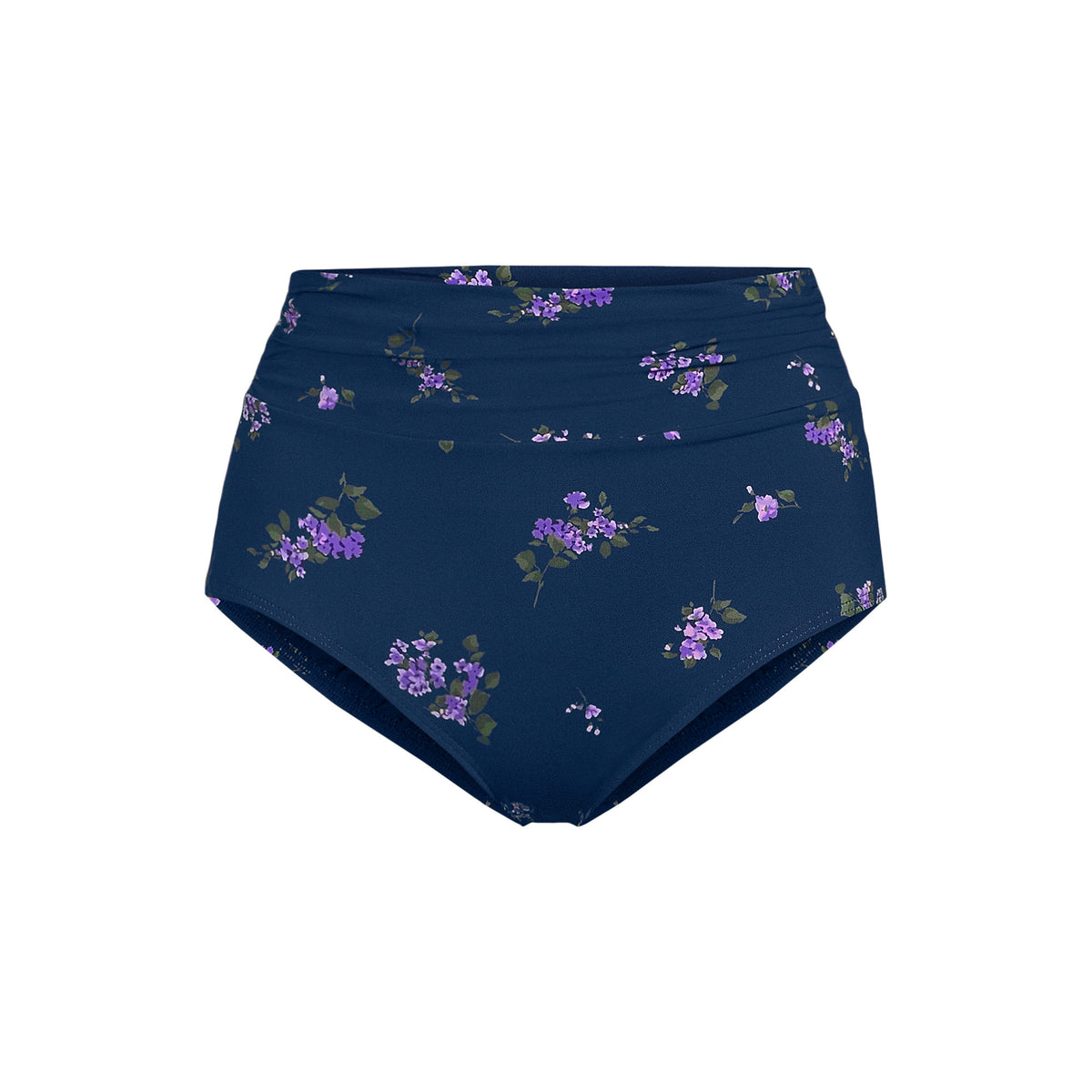 Women's Plus Size Ruched High Waisted Full Coverage Bikini Bottoms