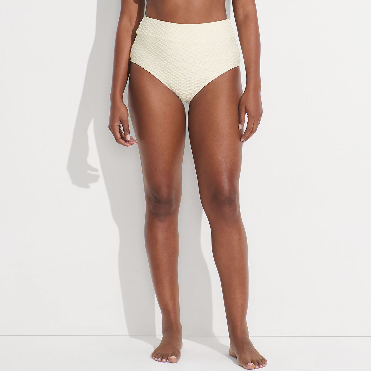 Women's Texture High Waisted Bikini Swim Bottoms