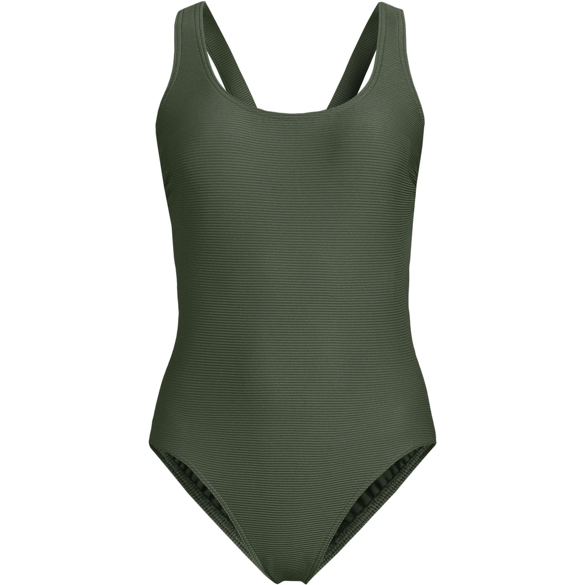 Women's Tugless Ribbed X-Back One Piece Swimsuit