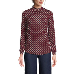 Women's Jersey Long Sleeve Gathered Mock