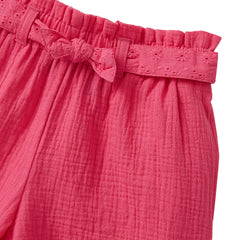 Girls Woven Belted Pull On Short