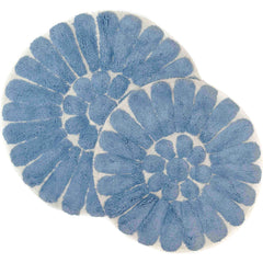 Chesapeake Bursting Flower Cotton Anti Skid 2 Piece Round Bath Rug Set