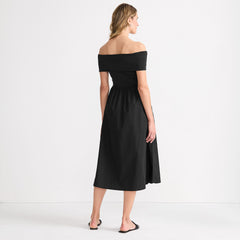 Women's Off the Shoulder Slender Mixed Media Dress