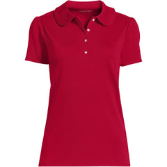 School Uniform Women's Short Sleeve Peter Pan Collar Polo Shirt